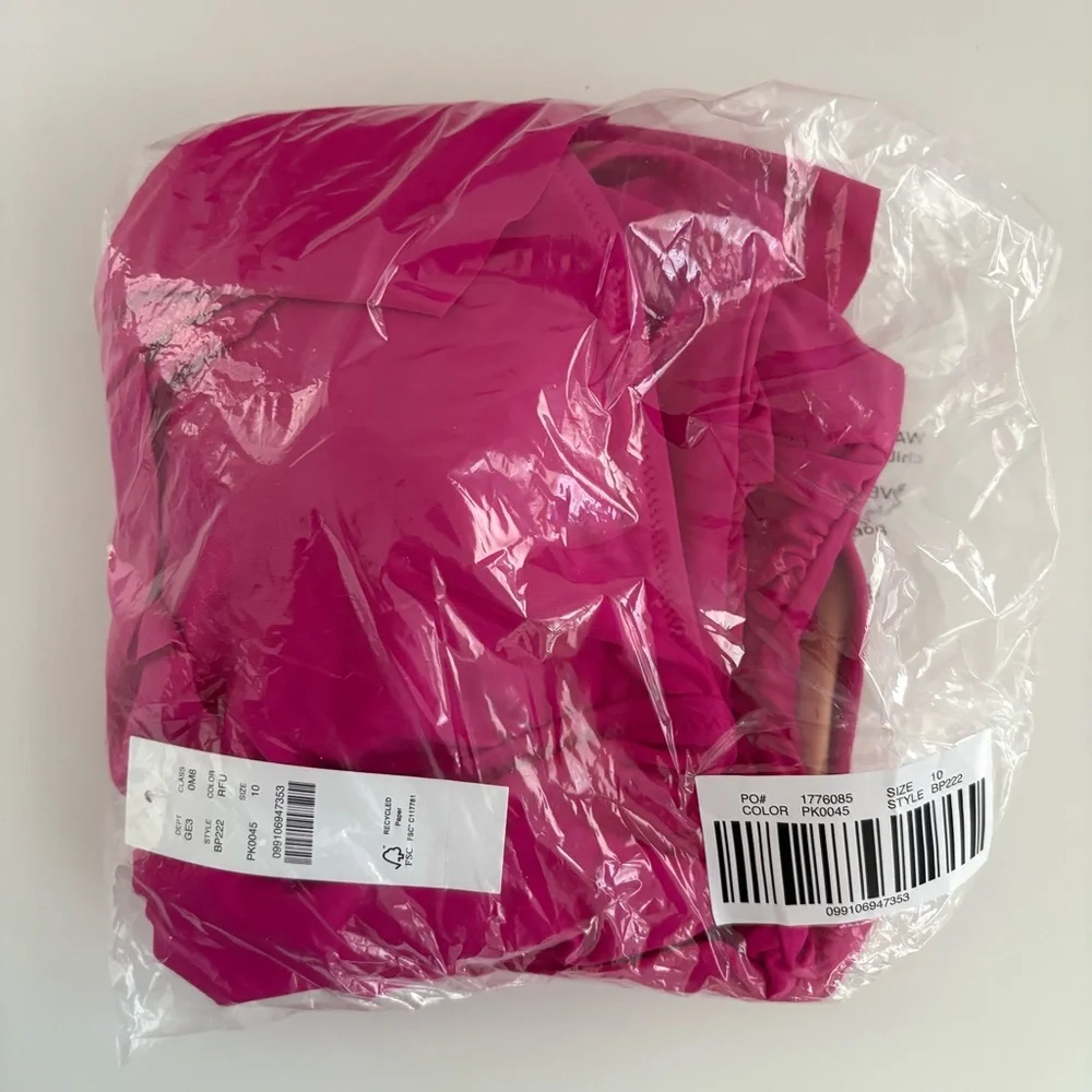 NWT J. Crew Ruched Ruffle One-piece Swimsuit Vibrant Pink Barbie